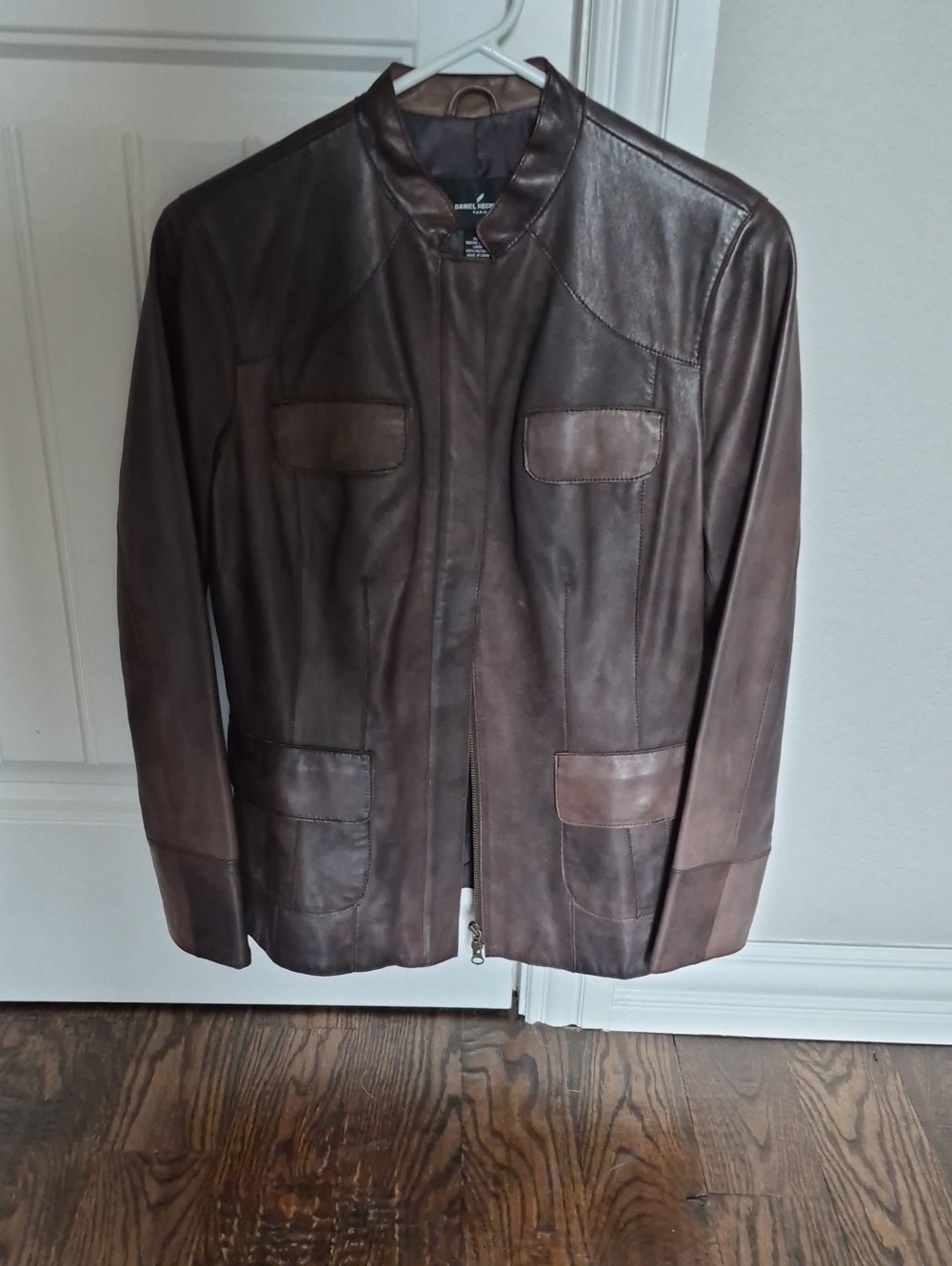 Daniel Hechter brown leather jacket